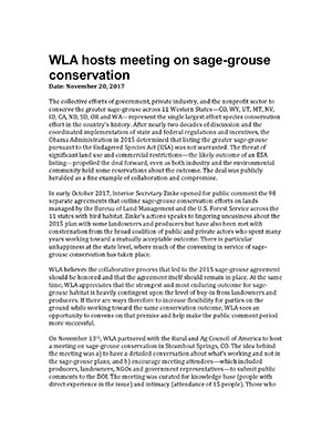 Meeting on sage-grouse conservation