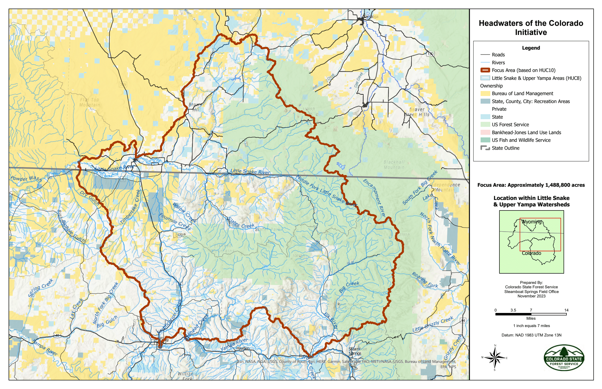 Maps of the HOC watershed and focal area.