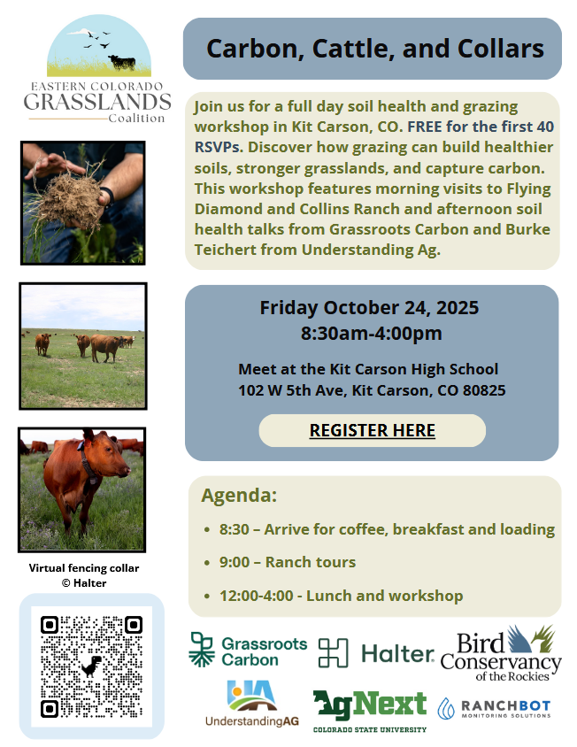 Flyer for the soil health and grazing Workshop on Oct. 24, 2025.
